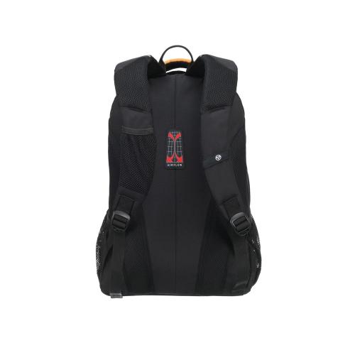 Рюкзак TORBER РАКЕТА черный/оранжевый, полиэстер/добби, 32x15x46 см; - купить именные сувениры в Воронеже