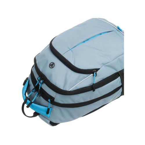 Рюкзак TORBER РАКЕТА серый/голубой, полиэстер/добби, 32x15x46 см; - купить подарки с логотипом в Воронеже