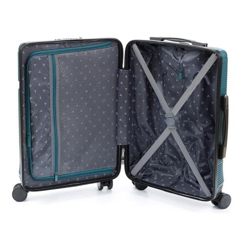 Чемодан TORBER ОНЕГА, зелёный, ABS-пластик, 59,5 х 39,5 х 24 см; - купить необычные сувениры в Воронеже