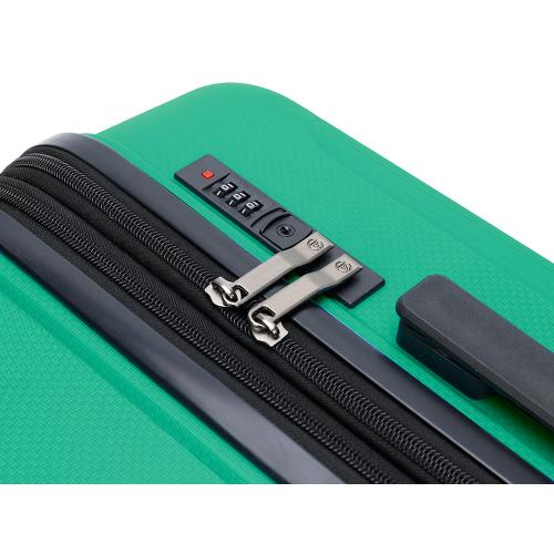 Чемодан TORBER В Отпуск, ярко-бирюзовый, полипропилен, 65,5 х 43,5 х 26 см; - купить именные сувениры в Воронеже