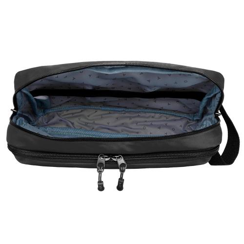 Несессер TORBER РИТМ, черный, полиэстер 900D с PU покрытием; - купить подарки с логотипом в Воронеже