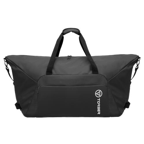 Сумка дорожная TORBER РИТМ, чёрная, полиэстер 900D с PU покрытием; - купить необычные подарки в Воронеже