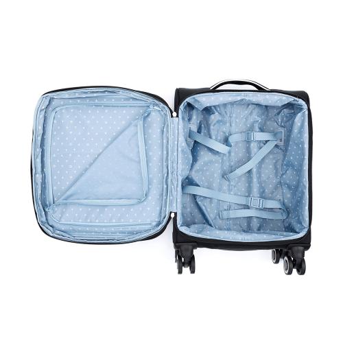 Чемодан TORBER НЕРО, чёрный, переработанный ПЭТ, 40 х 20 х 55 см; - купить подарки с логотипом в Воронеже