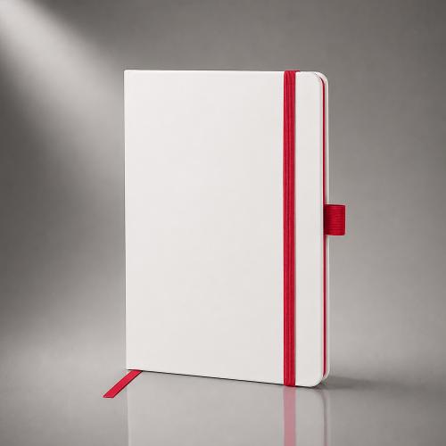 Блокнот ColorNote White, твердая обложка A5, 80 листов, белый с красным