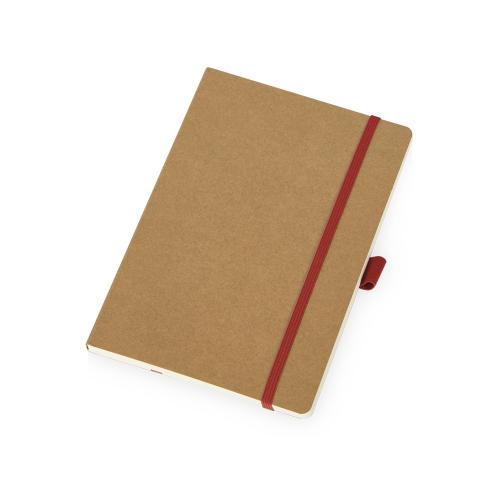Блокнот Sevilia Soft, гибкая обложка из крафта A5, 80 листов, крафтовый/красный