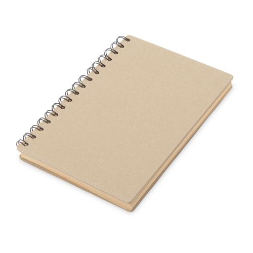 Блокнот на спирали в картонной обложке с переработанной бумагой Mania, натуральный
