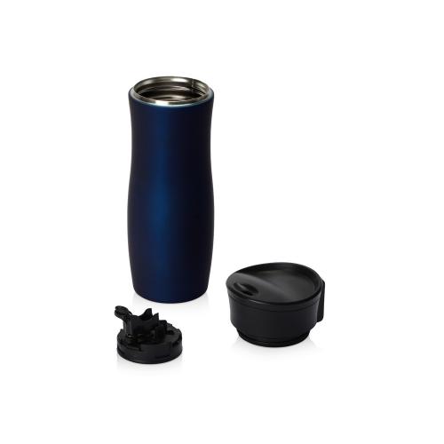 Вакуумная термокружка с кнопкой Streamline, Waterline, soft-touch, тубус; - купить именные сувениры в Воронеже