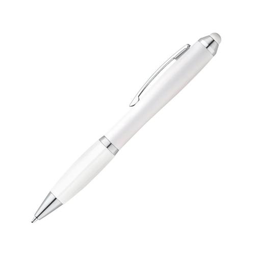 SANS BK.  Шариковая ручка с зажимом из металла, Белый