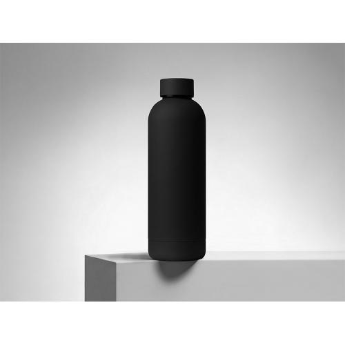 Вакуумная термобутылка Cask Waterline, soft touch, 500 мл, тубус, черный