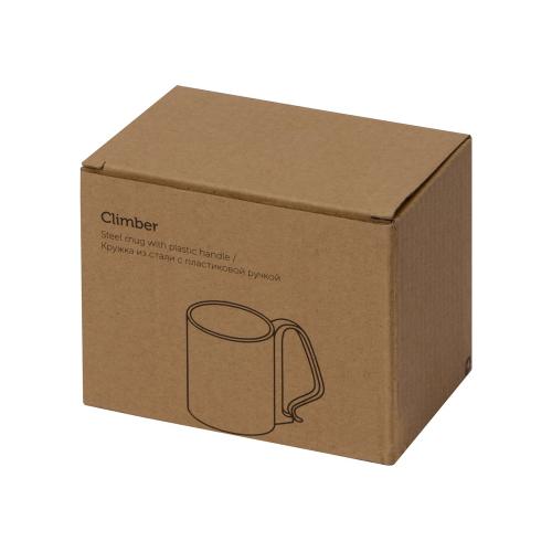 Стальная кружка Climber с пластиковой ручкой; - купить подарки с логотипом в Воронеже