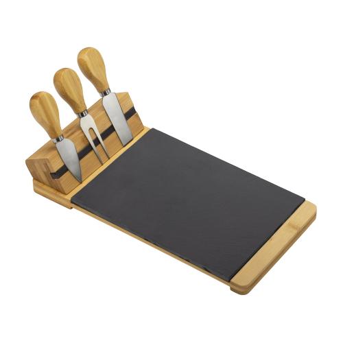 Набор для сыра из сланцевой доски и ножей Bamboo collection Taleggio; - купить необычные подарки в Воронеже