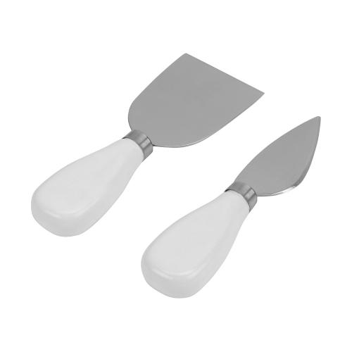 Набор для сыра Cheese Break: 2  ножа керамических на  деревянной подставке; - купить именные сувениры в Воронеже