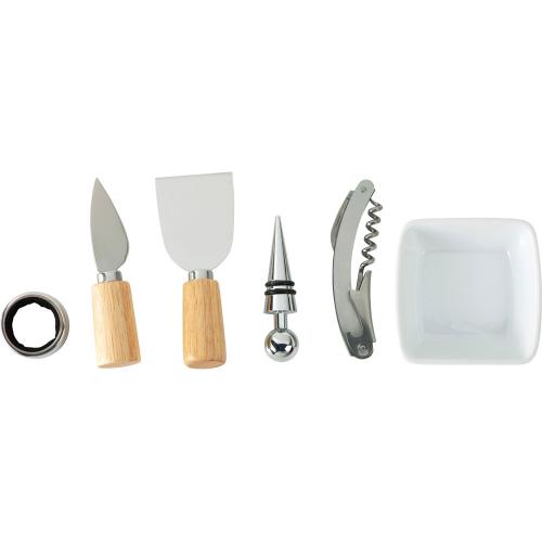 Набор Save time для сыра и вина со съемной подставкой, натуральный; - купить именные сувениры в Воронеже