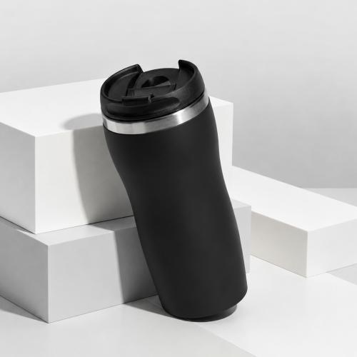 Термокружка Double wall mug C1, soft touch, 350 мл, черный
