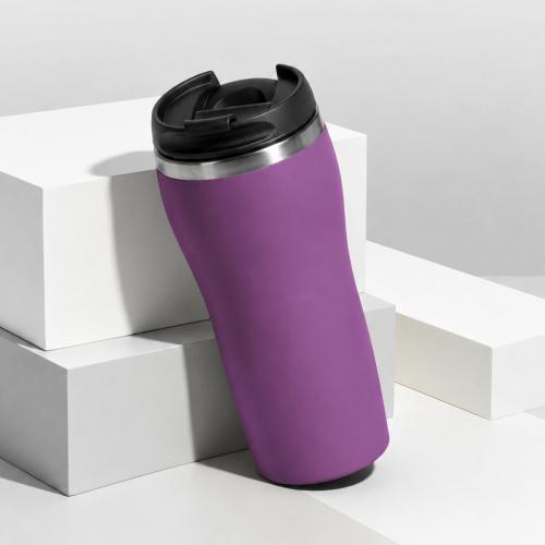Термокружка Double wall mug C1, soft touch, 350 мл, фиолетовый