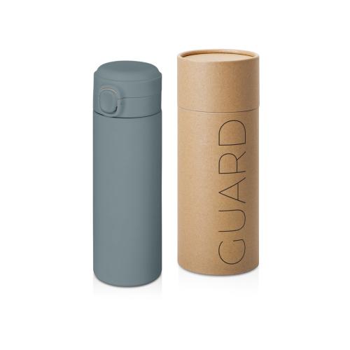 Вакуумная термокружка Waterline c кнопкой Guard, 400 мл, тубус, антрацит