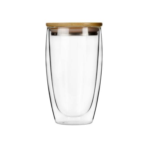 Стакан Batur с двойными стенками и бамбуковой крышкой; - купить необычные подарки в Воронеже
