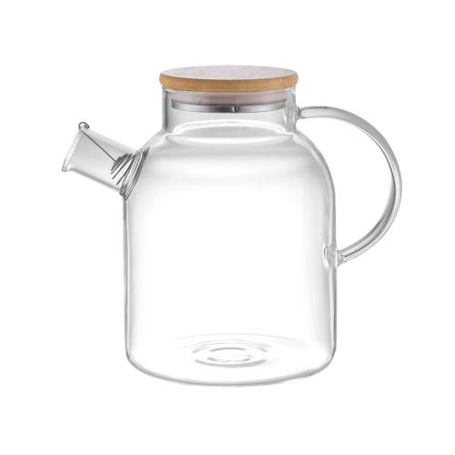 Стеклянный чайник с бамбуковой крышкой Sencha M; - купить необычные подарки в Воронеже