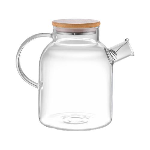 Стеклянный чайник с бамбуковой крышкой Sencha M; - купить именные сувениры в Воронеже