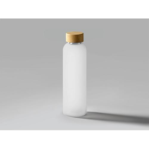 Стеклянная бутылка с бамбуковой крышкой Foggy, 600мл, серый Cool gray 7C