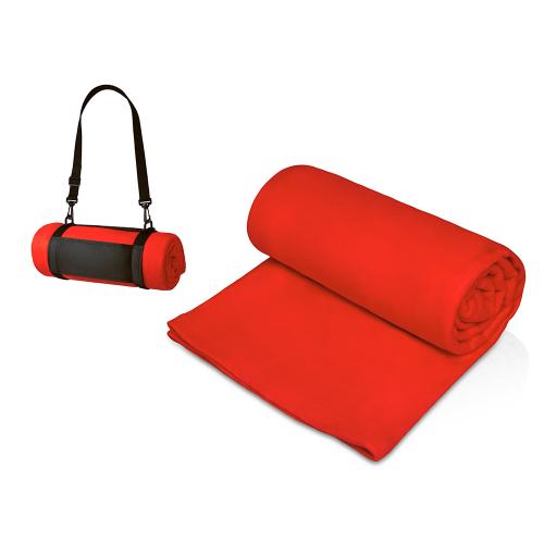 Плед Нежность с плечевым ремнем, красный