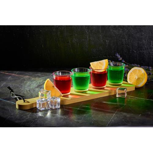 Набор стопок на бамбуковой подставке Shots; - купить подарки с логотипом в Воронеже