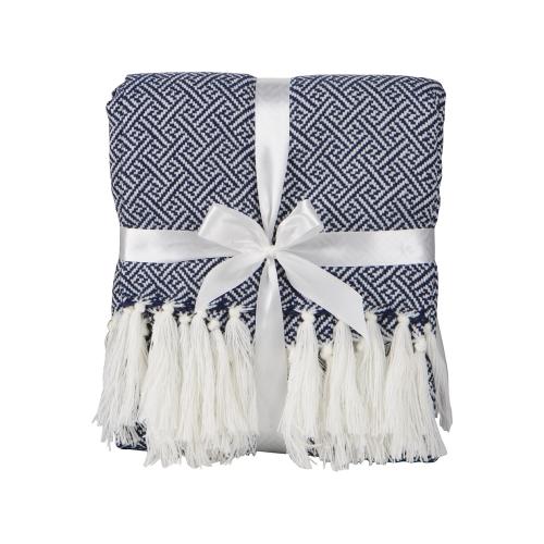 Плед акриловый Tassel с белой бахромой; - купить необычные сувениры в Воронеже