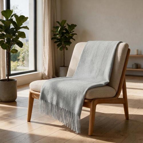 Плед акриловый Mohair, серый