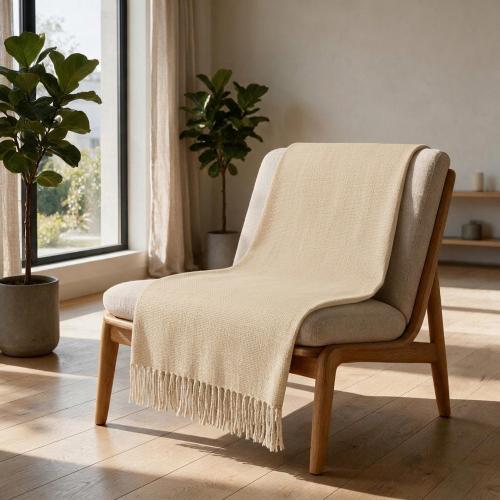 Плед акриловый Mohair, бежевый
