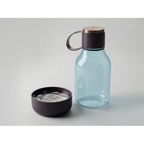 Бутылка для воды 2-в-1 Dog Bowl Bottle со съемной миской для питомцев, 1500 мл, бургунди