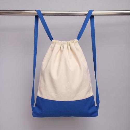 Рюкзак-мешок Cotton из хлопка 170 г, натуральный/синий