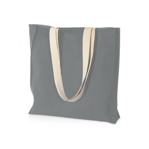 Сумка Donny из хлопка с донной складкой и парусиновыми ручками, серый