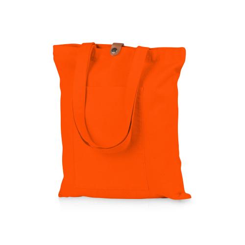 Сумка Clip из хлопка 340 г/м2 с застежкой из экокожи, оранжевый