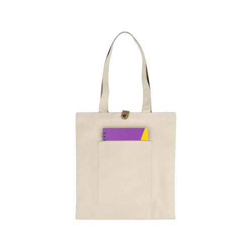 Сумка Clip из хлопка 340 г/м2 с застежкой из экокожи; - купить подарки с логотипом в Воронеже