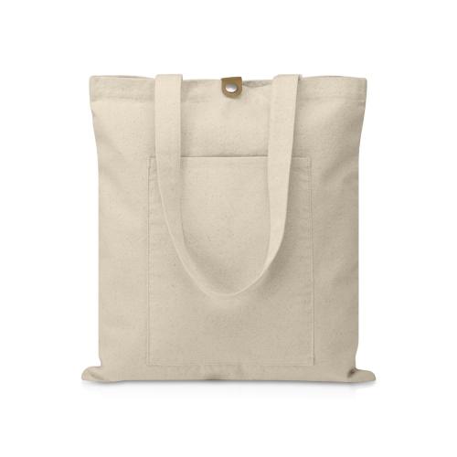 Сумка Clip из хлопка 340 г/м2 с застежкой из экокожи, натуральный