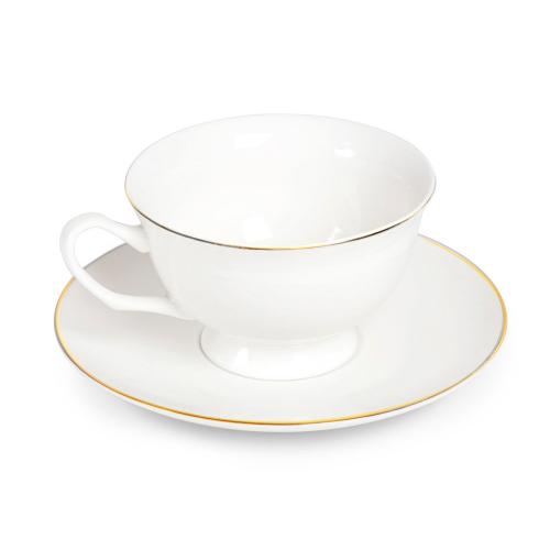 Чайная пара с золотой каймой; - купить необычные подарки в Воронеже