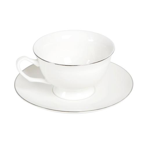 Чайная пара с серебрянной каймой; - купить необычные подарки в Воронеже