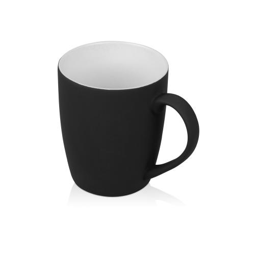 Кружка керамическая с покрытием софт тач черная