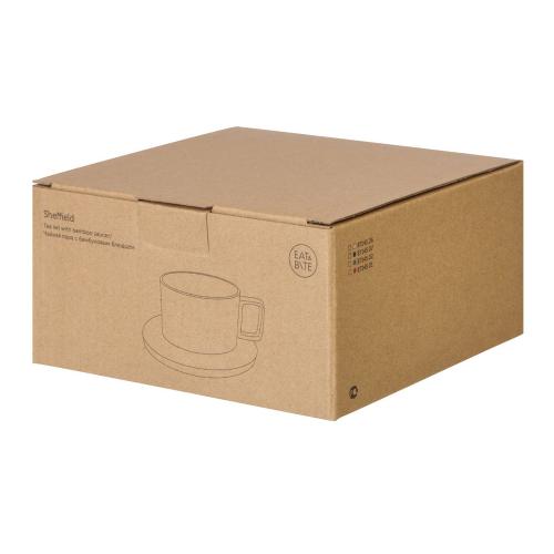 Набор чашка с бамбуковым блюдцем Sheffield; - купить подарки с логотипом в Воронеже