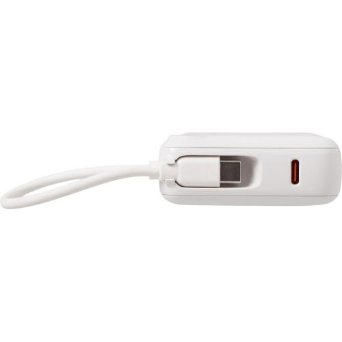 Внешний аккумулятор со встроенным кабелем Liri, QC/PD, 10000 мАч; - купить подарки с логотипом в Воронеже