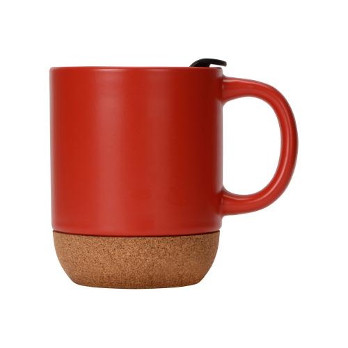 Кружка Denpasar с пробковым дном и крышкой, цветная с двух сторон; - купить подарки с логотипом в Воронеже