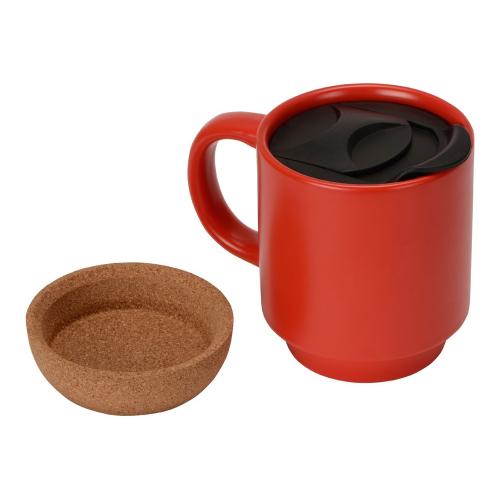 Кружка Denpasar с пробковым дном и крышкой, цветная с двух сторон; - купить необычные сувениры в Воронеже