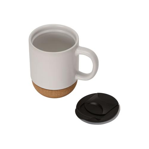 Кружка Denpasar с пробковым дном и крышкой, цветная с двух сторон; - купить именные сувениры в Воронеже