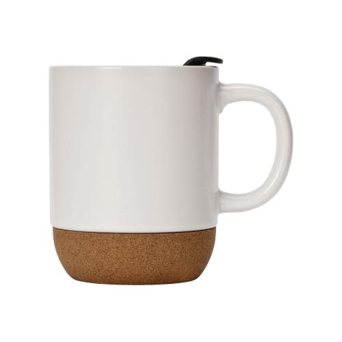 Кружка Denpasar с пробковым дном и крышкой, цветная с двух сторон; - купить подарки с логотипом в Воронеже