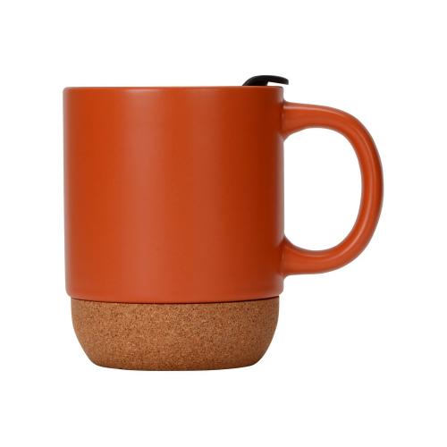 Кружка Denpasar с пробковым дном и крышкой, цветная с двух сторон; - купить подарки с логотипом в Воронеже