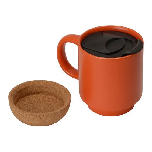 Кружка Denpasar с пробковым дном и крышкой, цветная с двух сторон; - купить необычные сувениры в Воронеже