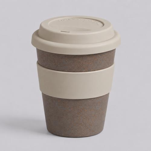 Стакан с силиконовой крышкой Cafe, beige
