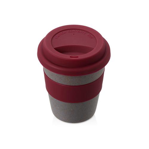 Стакан с силиконовой крышкой Cafe, burgundy