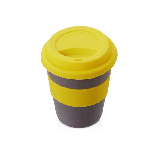 Стакан с силиконовой крышкой Cafe, желтый