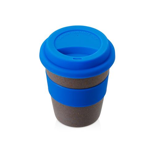 Стакан с силиконовой крышкой Cafe, синий